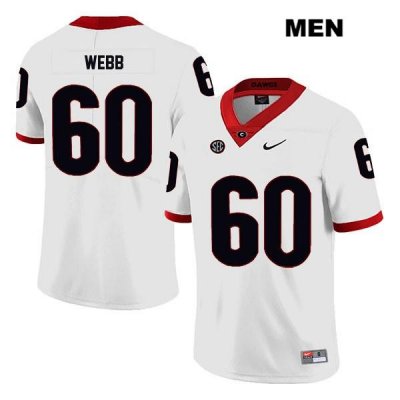 Men's Georgia Bulldogs NCAA #60 Clay Webb Nike Stitched White Legend Authentic College Football Jersey CZD8354TM